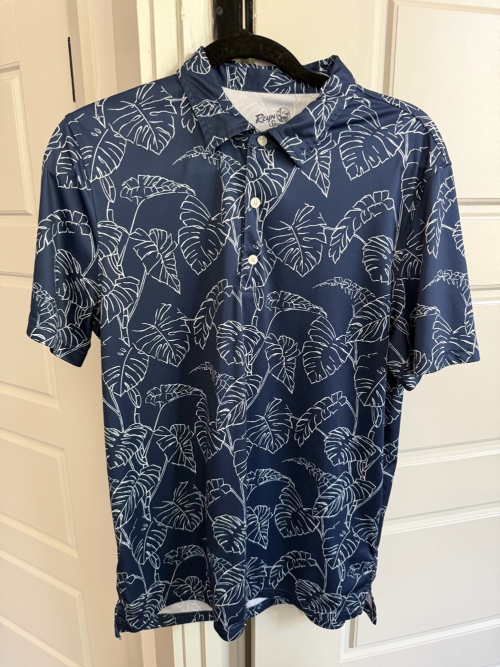 Reyn Spooner Kainapu Leaf Print Short Sleeve Performance Polo